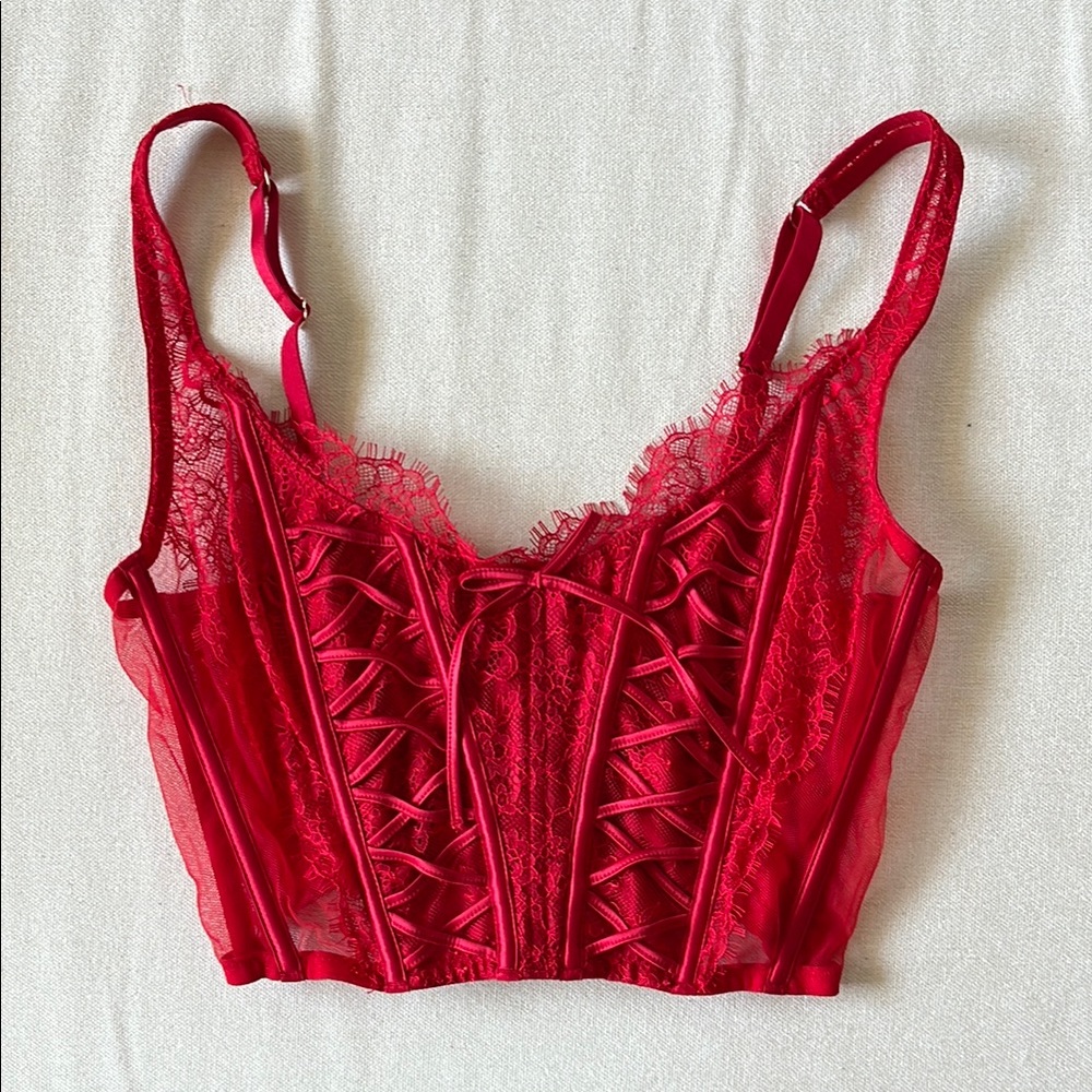NWT Victoria's Secret Red Lace Corset